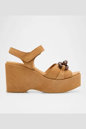 Pedro Garcia Suede Chain Platform Wedge Sandals