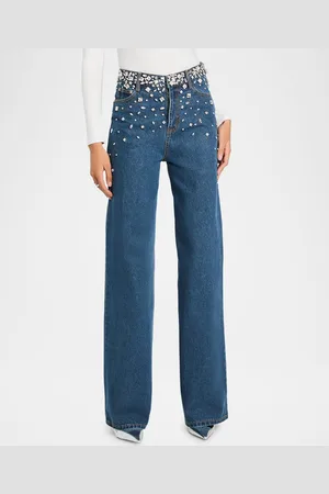 Retrofete Jenna Embellished Wide-Leg Jeans