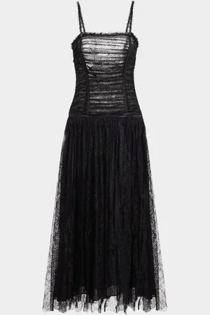 ULLA JOHNSON Florelle Lace Drop-Waist Midi Dress