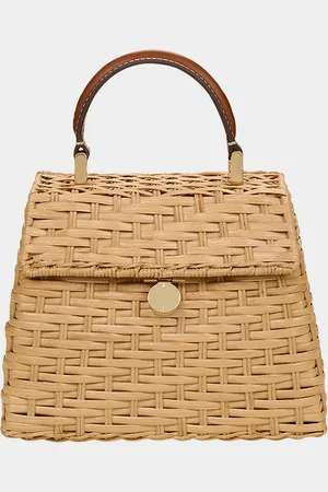 Cult Gaia Sybil Flap Rattan Crossbody Bag