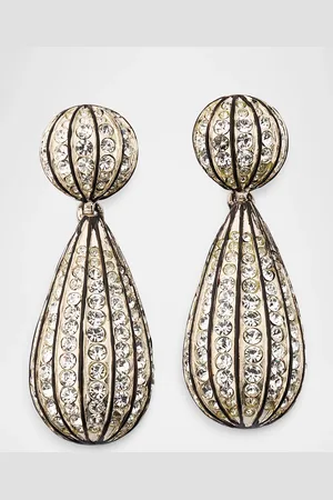 Kenneth Jay Lane Crystal Bow Drop Earrings