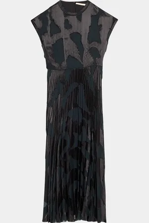 Jason Wu Abstract Fil Couple Fit-Flare Midi Dress