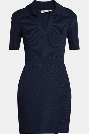 Simkhai Rayan Short-Sleeve Mini Polo Dress