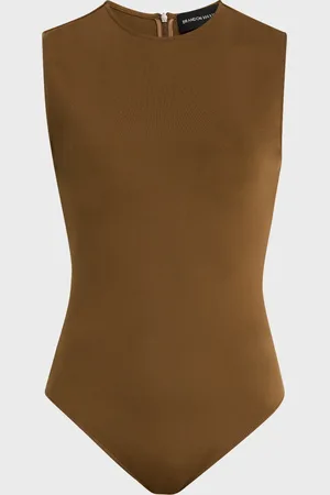 BRANDON MAXWELL Neoprene Sleeveless Bodysuit