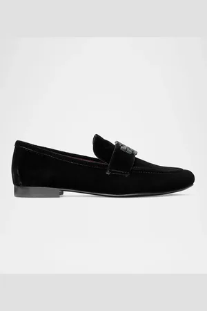 Tory Burch Eleanor Suede Pave Medallion Loafers