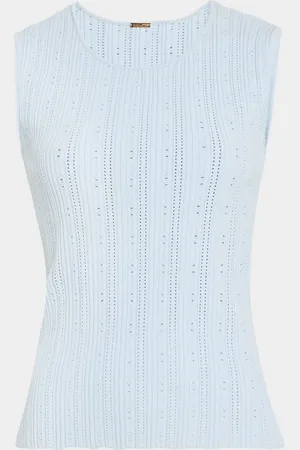ADAM LIPPES Pointelle Compact Jacquard Tank Top