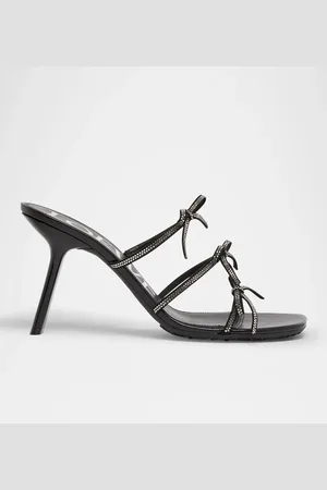 Loewe Petal Leather Crystal Bow Strappy Sandals