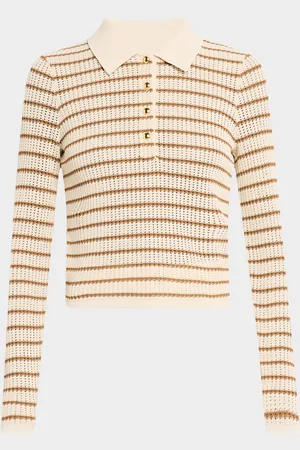 RAG&BONE Viola Stripe Long-Sleeve Polo Top