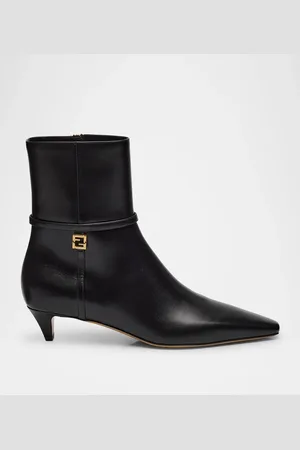 Fendi Fold Leather FF Harness Booties