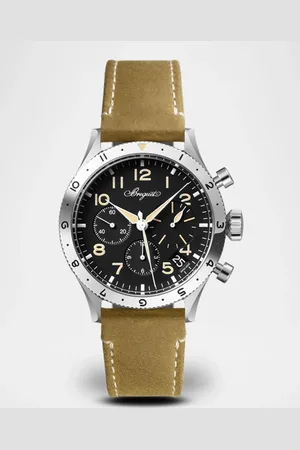 Breguet Stainless Steel Type XX 42mm Chronograph Watch with Brown Strap