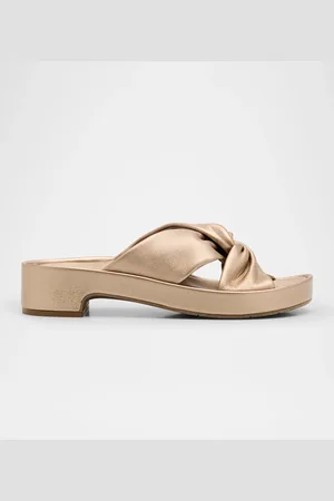 Pedro Garcia Twisted Metallic Leather Flatform Sandals