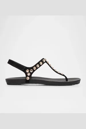 Pedro Garcia Crystal Embellished T-Strap Thong Sandals