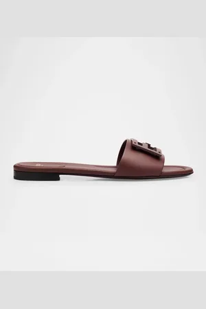Fendi Baguette FF Tube Medallion Flat Sandals