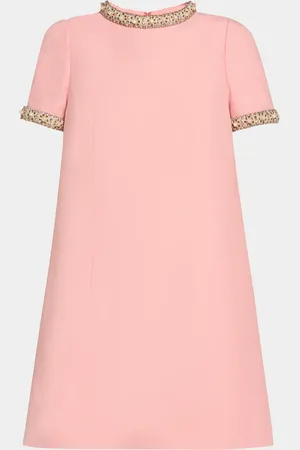 VALENTINO GARAVANI Crystal-Trimmed Short-Sleeve Shift Mini Dress