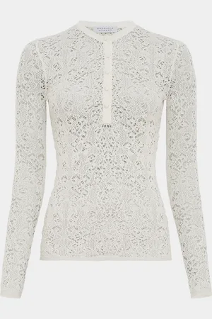 GABRIELA HEARST Ithaca Lace Knit Henley Sweater