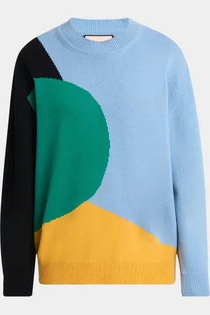 Plan C Colorblock Cashmere Knit Sweater