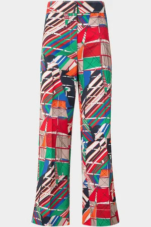 AKRIS Chieko Denim Sea Clipper Print Cropped Pants