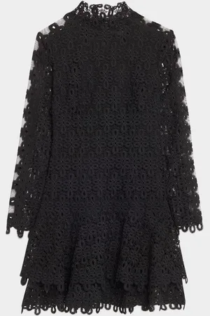 Simkhai Joy Guipure Lace Long-Sleeve Mini Dress
