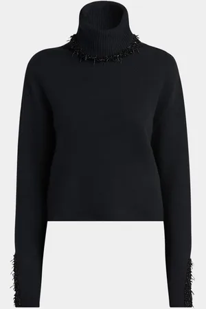 Giorgio Armani Turtleneck Beaded Wool-Cashmere Sweater