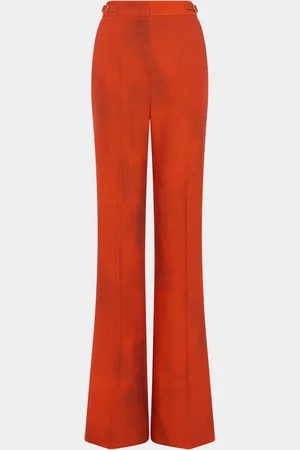 GABRIELA HEARST Vesta Wide-Leg Wool Pants with Belted Detail