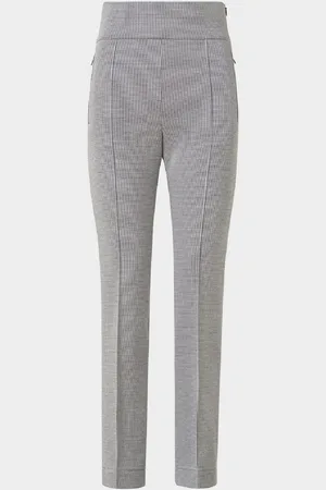 AKRIS Maxine Micro Houndstooth High Waist Jersey Pants