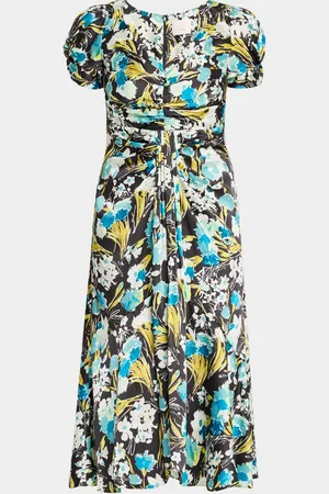 Cinq A Sept Walker Floral Puff-Sleeve Midi Dress