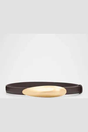 Cult Gaia Fiore Statement Buckle Leather Belt