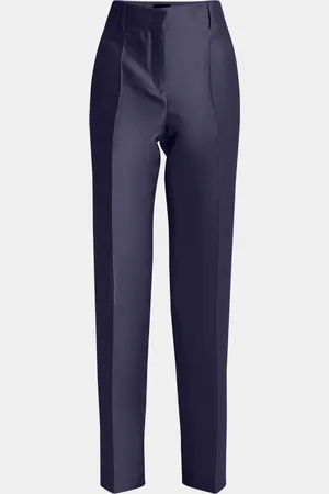 Alberta Ferretti Satin Straight-Leg Ankle Trousers