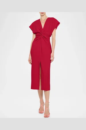 PRABAL GURUNG Jackie Twisted Midi Slit Dress