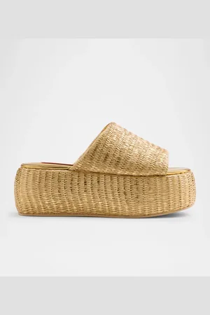 SIMON MILLER Metallic Raffia Cloudy Platform Sandals