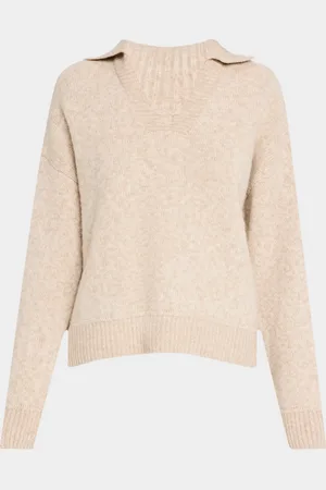 NAADAM Super Luxe Cashmere Marled Polo Sweater
