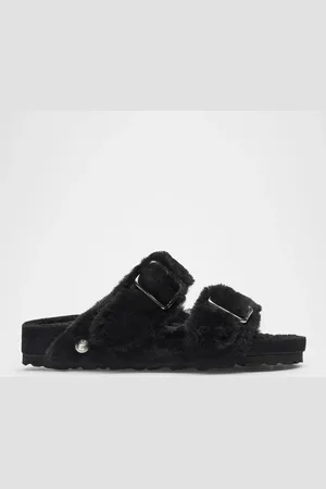 Birkenstock Arizona Shearling Dual-Buckle Slide Sandals