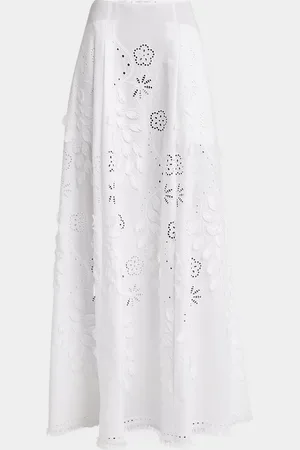Alberta Ferretti Eyelet Embroidered Maxi Skirt