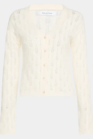 NAADAM Cashmere Pointelle-Knit Cardigan