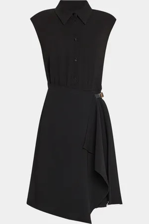 Max Mara Demetra Pleated Cap-Sleeve Shirtdress