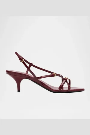 Miu Miu Vernice Strappy Leather Slingback Sandals