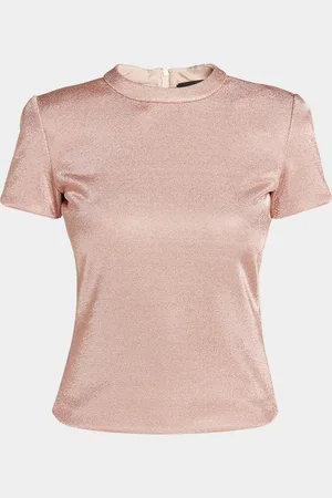 Giorgio Armani Metallic Short-Sleeve Bonded Jersey Tee