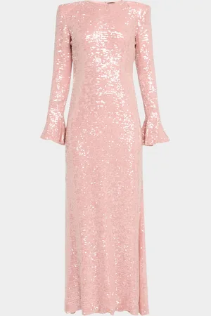 LAPOINTE Sequined Flare-Sleeve Maxi Dress