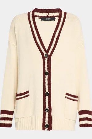 Max Mara Vicolo Stripe Trim V-Neck Cardigan