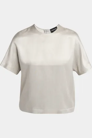 Giorgio Armani Cupro Short-Sleeve Blouse