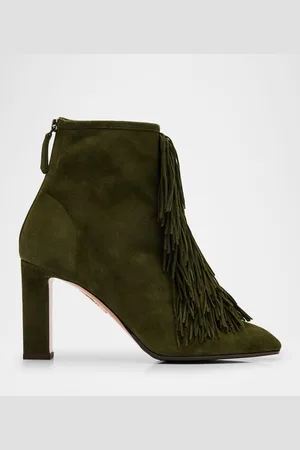 Aquazzura Gytane Suede Fringe Booties