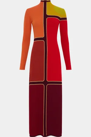 GABRIELA HEARST Apollonis Colorblock Wool Cashmere Maxi Dress