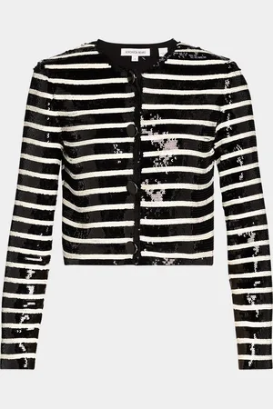 VERONICA BEARD Mickey Sequined Stripe Jacket