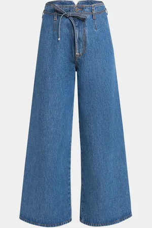 Etro Belted Wide-Leg Crop Denim Trousers