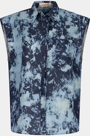 Silvia Tcherassi Rina Tie-Dye Linen Button-Down Blouse
