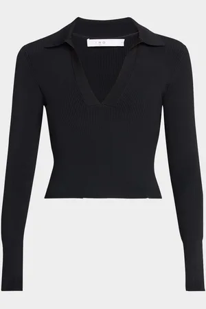 IRO Fraya Ribbed Long-Sleeve Crop Top