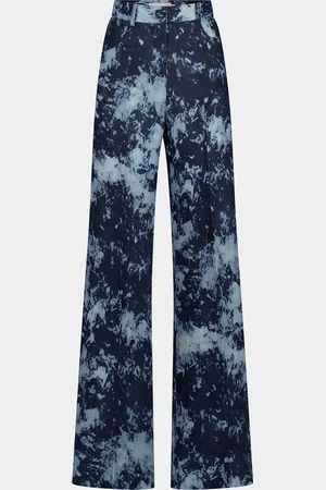 Silvia Tcherassi Emine Tie-Dye Linen Wide-Leg Pants
