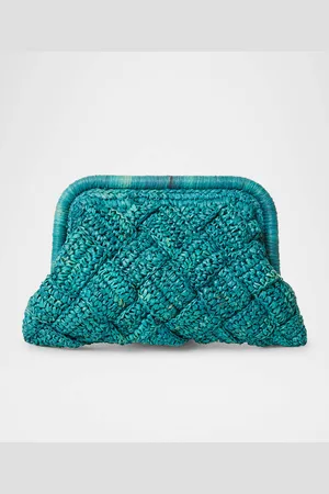 btb Los Angeles Gigi Framed Woven Raffia Clutch Bag