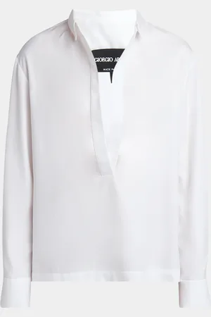 Giorgio Armani Cotton Twill Tunic Blouse