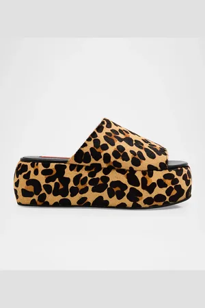 SIMON MILLER Print Faux Fur Platform Sandals